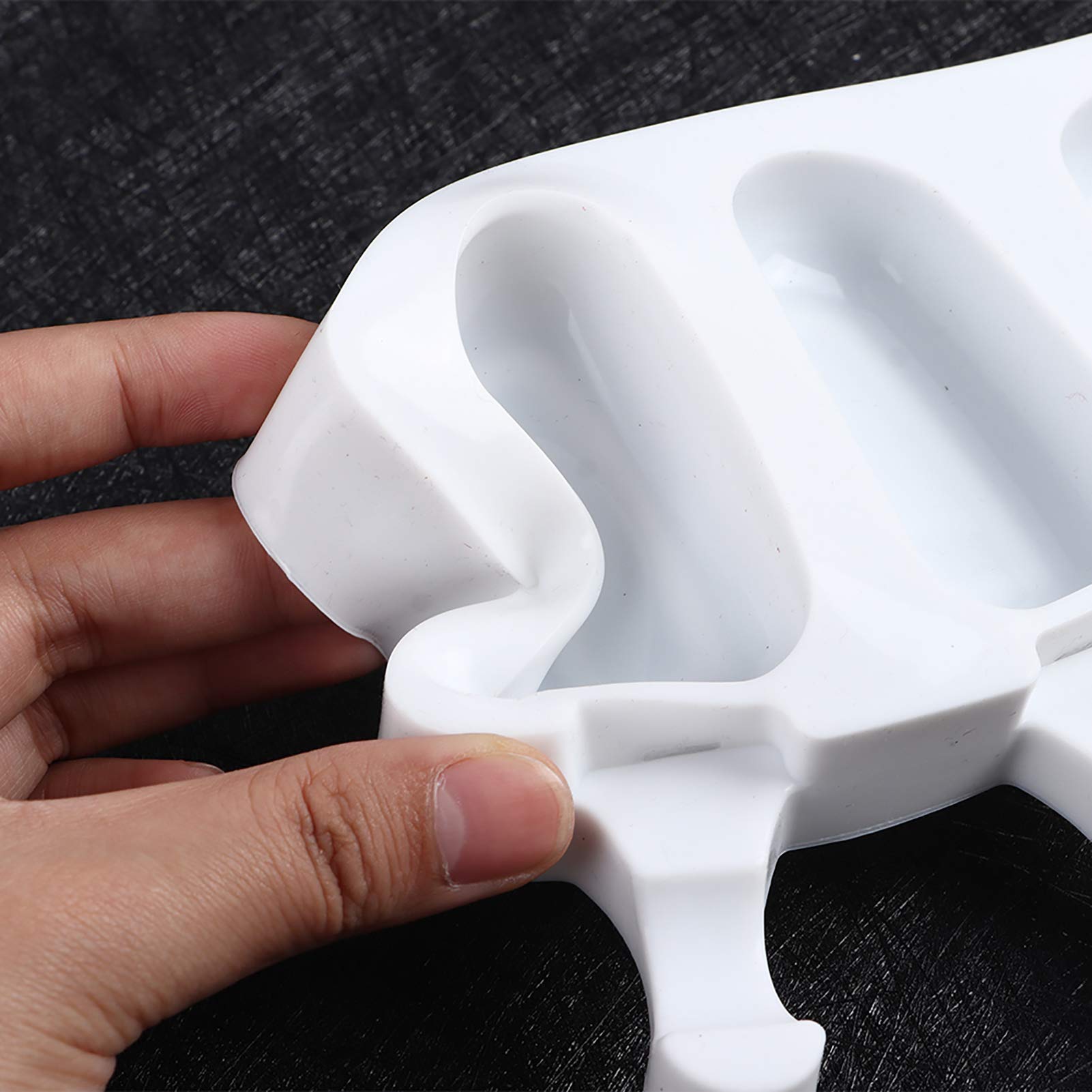 Premium 4-Grid Food Grade Silicone Ice Cream Maker Mold with Sticks - Perfect for Homemade Popsicles, DIY Frozen Treats & Summer Desserts at Home