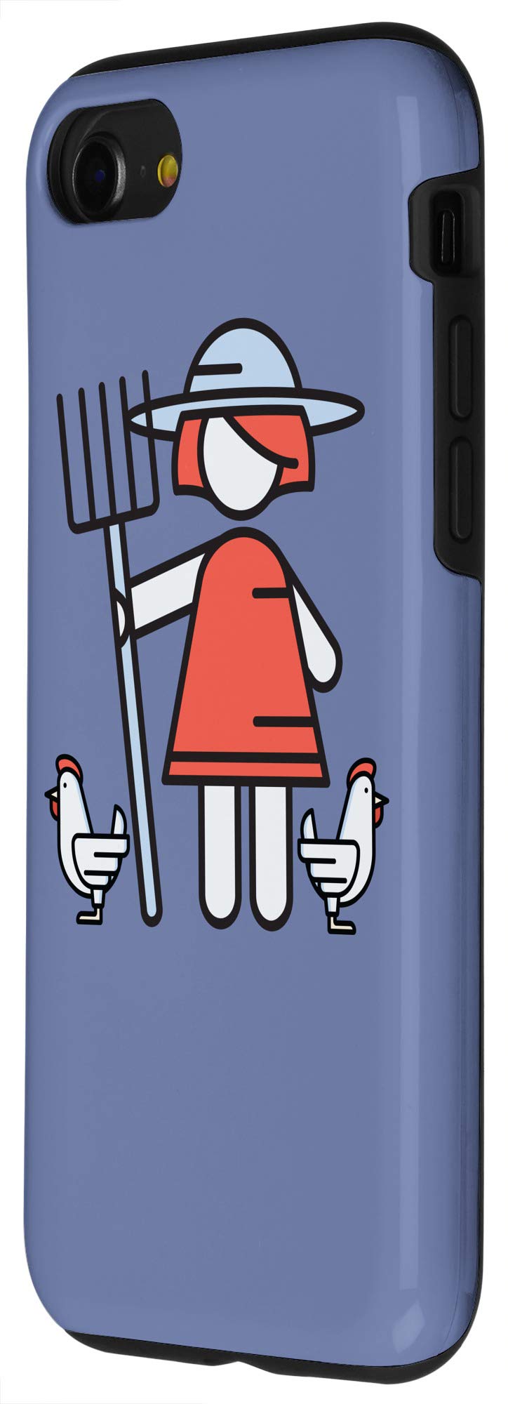 iPhone SE (2020) / iPhone 7 / iPhone 8 Shockproof Case - Cute Chicken Lady Farmer Design - Perfect Gift for Farm Life Enthusiasts & Husband - Durable Protection for Everyday Use