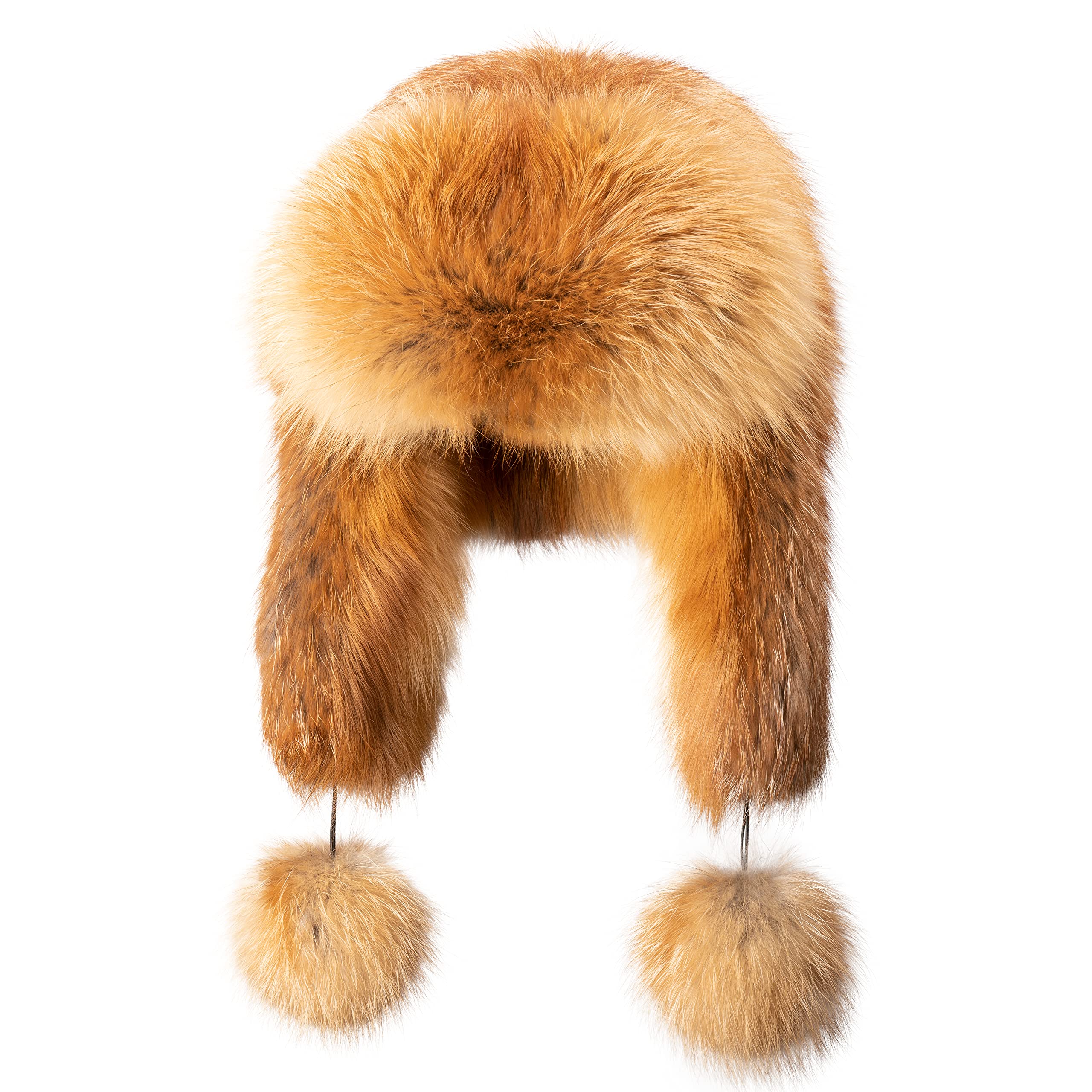 LITVIN Women's Real Red Fox Fur Winter Trapper Hat with Earflaps - Warm Aviator Ushanka for Cold Weather - Perfect for Skiing, Snowboarding & Outdoor Winter Activities