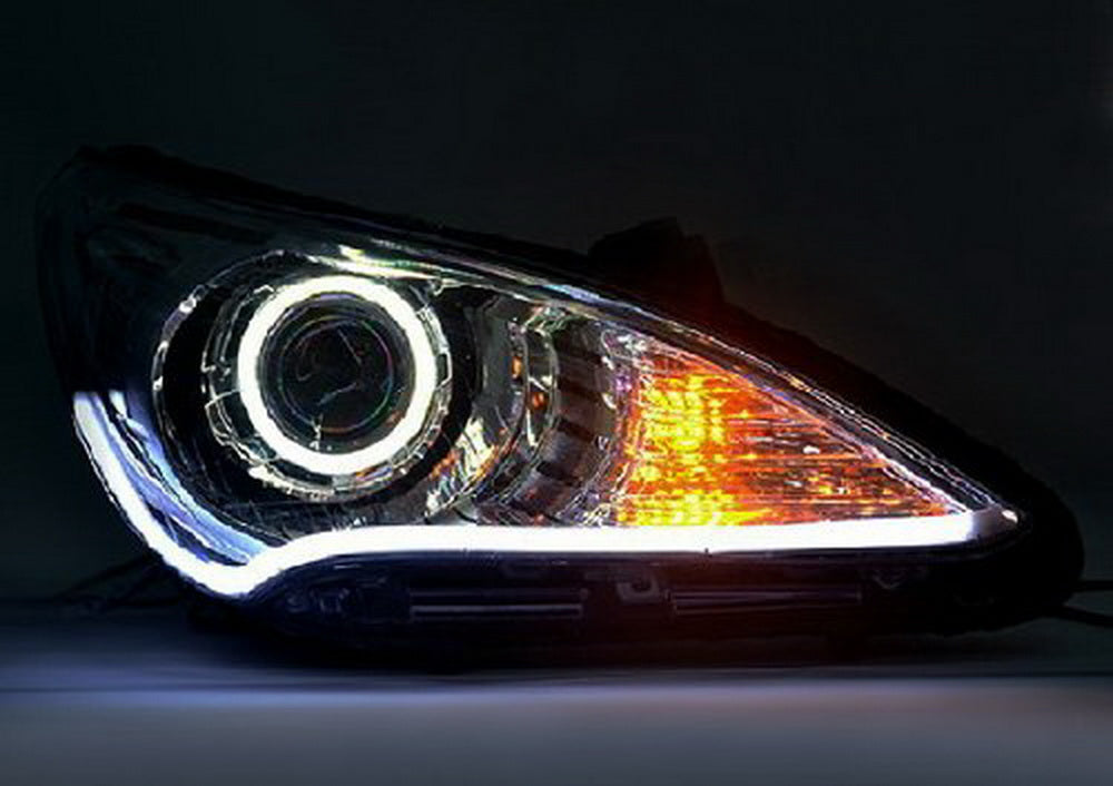 Bright White/Amber Switchback LED Strip Lights for Car Headlight Upgrade - DRL Turn Signal Lights for Enhanced Visibility & Style (Daytime Running Lights, Custom Headlight Mods)