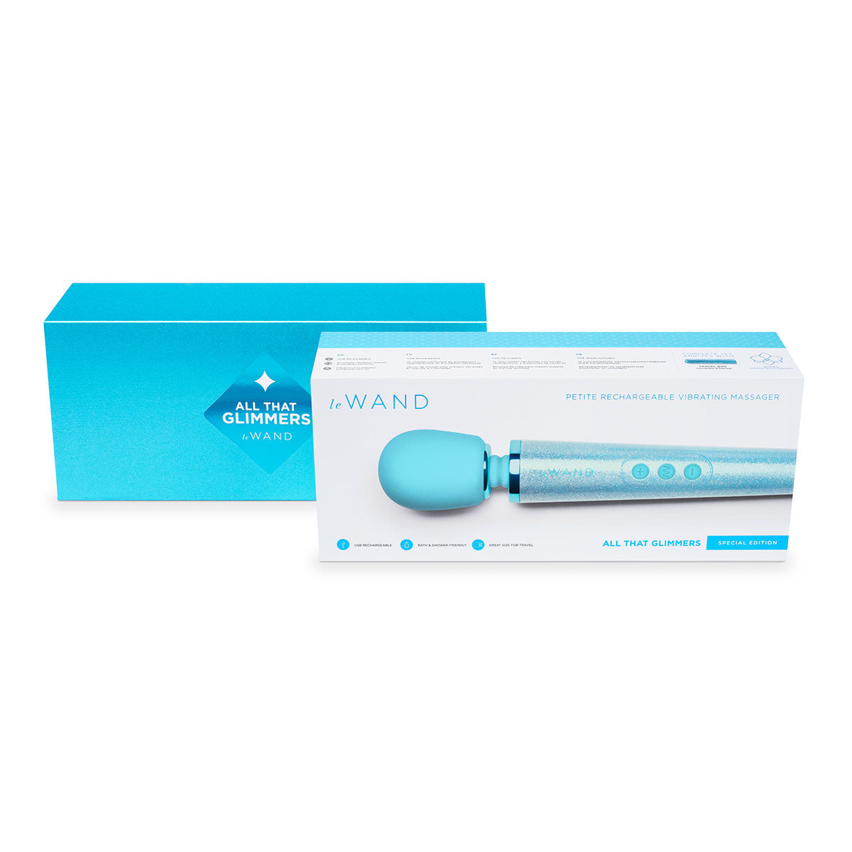 Le Wand Massager - All That Glimmers Blue - Rechargeable Personal Massager for Relaxation & Muscle Relief - Perfect for Home Spa, Self-Care & Stress Relief