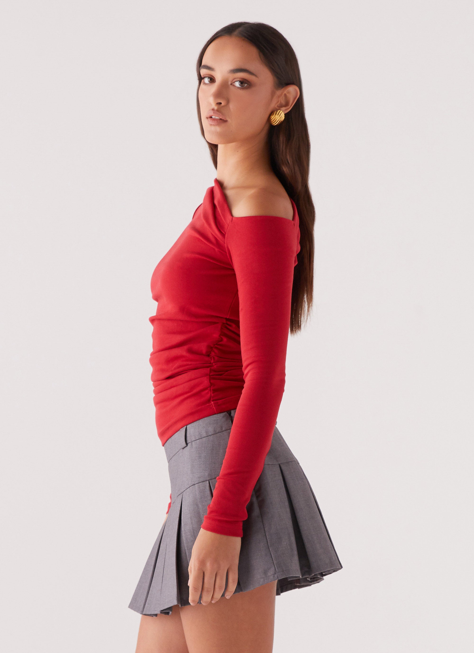Danica Pleated Mini Skirt for Women - Stylish Charcoal Gray A-Line Skirt | Perfect for Office, Party & Casual Outfits