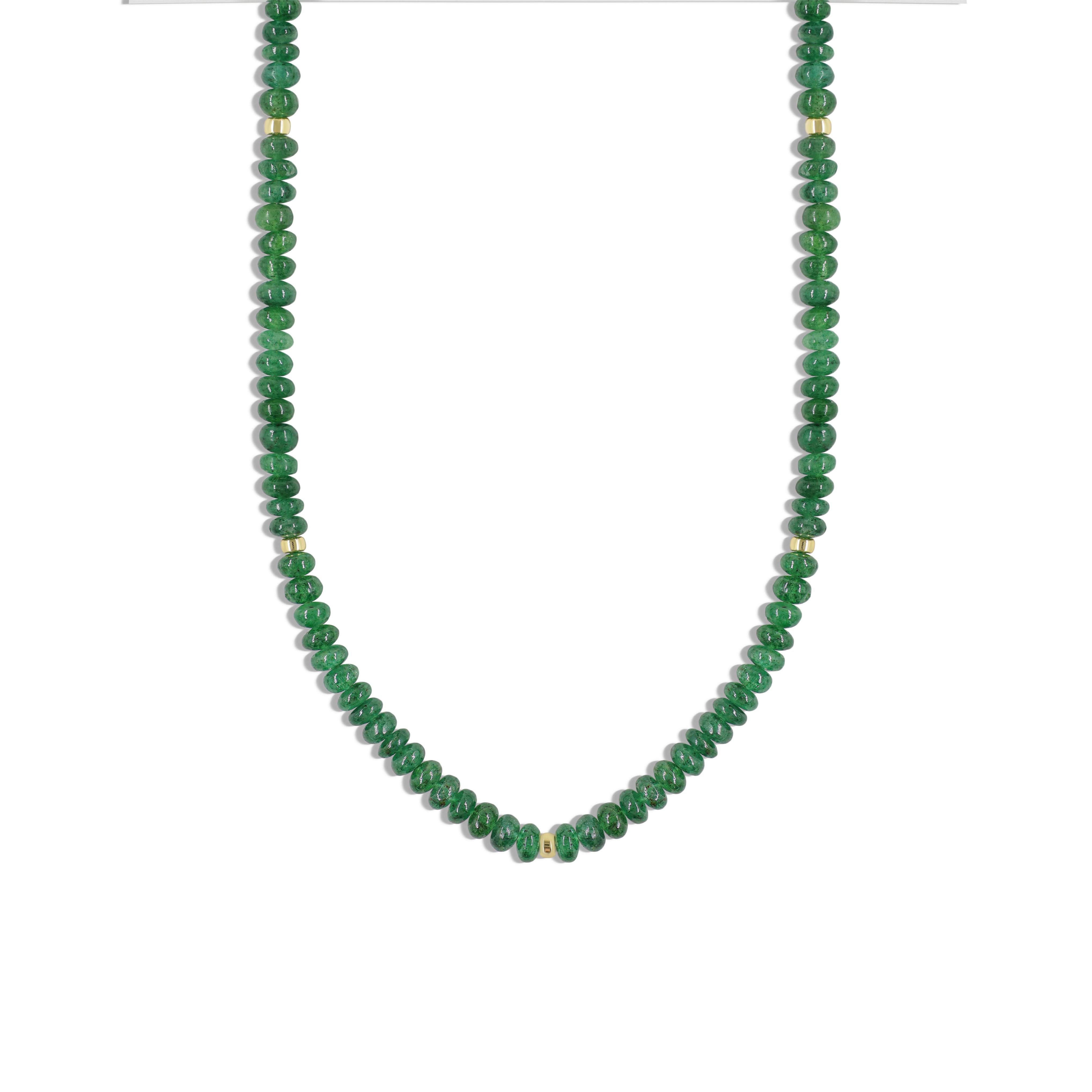 Natural Emerald Smooth Beaded Handmade Necklace for Women - Elegant Jewelry Gift for Birthday, Anniversary & Special Occasions | Perfect for Weddings, Parties & Everyday Wear