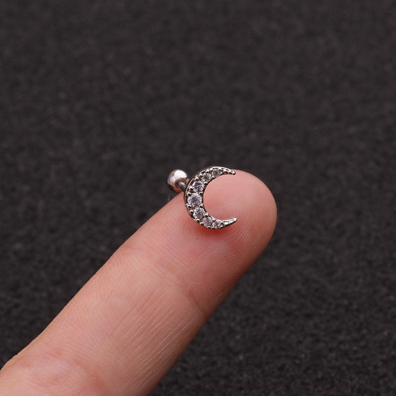 20G Cartilage Tiny Stud Earrings - Moon Shape Hypoallergenic Stainless Steel Earrings for Women | Perfect for Daily Wear, Gifts & Piercing Jewelry Collection