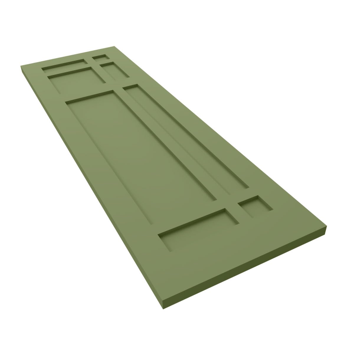 Ekena Millwork TFP001SJ15X039MG True Fit PVC San Juan Capistrano Mission Style Shutters - 15x39 Inch Moss Green Fixed Mount Window Shutters (Pair, Hardware Not Included) - Perfect for Living Room, Bedroom & Outdoor Spaces