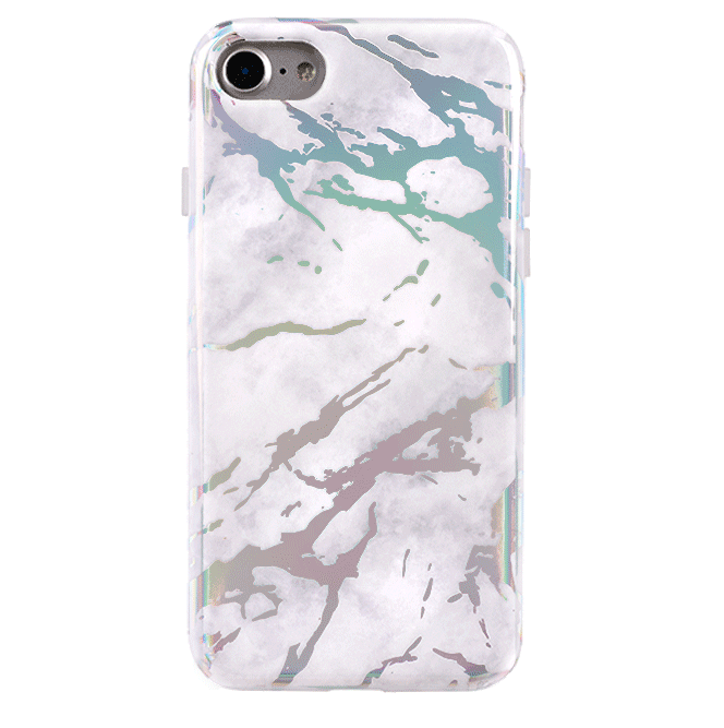 Holo White Marble iPhone Case - Premium Protective Cover for iPhone [Model] | Shatterproof & Scratch-Resistant | Perfect for Everyday Use, Travel & Gifting