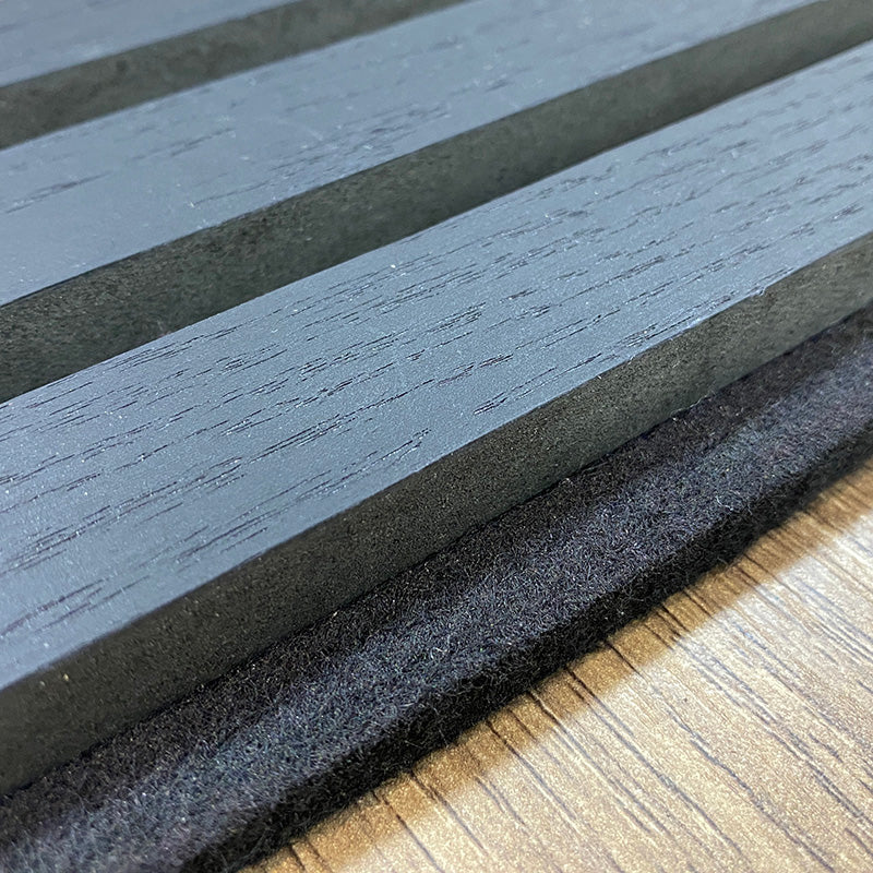 WOODFLEX Flexible Acoustic Wood Slat Wall Panel - Black Veneer Soundproofing Decor (2400mm x 600mm) for Home Theater, Office & Recording Studio