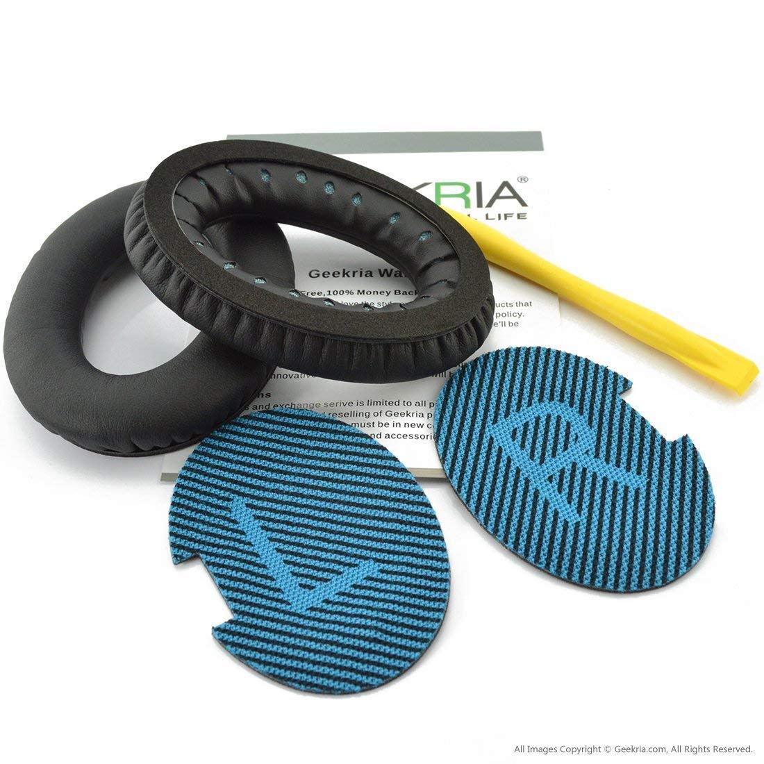 Geekria QuickFit Replacement Ear Pads for Bose QuietComfort 25 & QC25 Headphones - Premium SoundLink Around-Ear Cushions, Comfortable Earpads & Ear Cups Cover Repair Parts (Black) - Perfect for Travel, Office & Noise Isolation