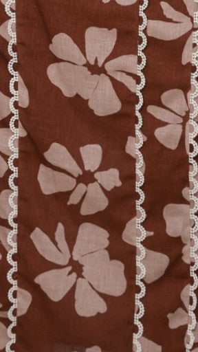 Kiva Maxi Skirt - Flowy Brown Daylillies Print Long Skirt for Women | Perfect for Beach, Vacation & Boho Fashion