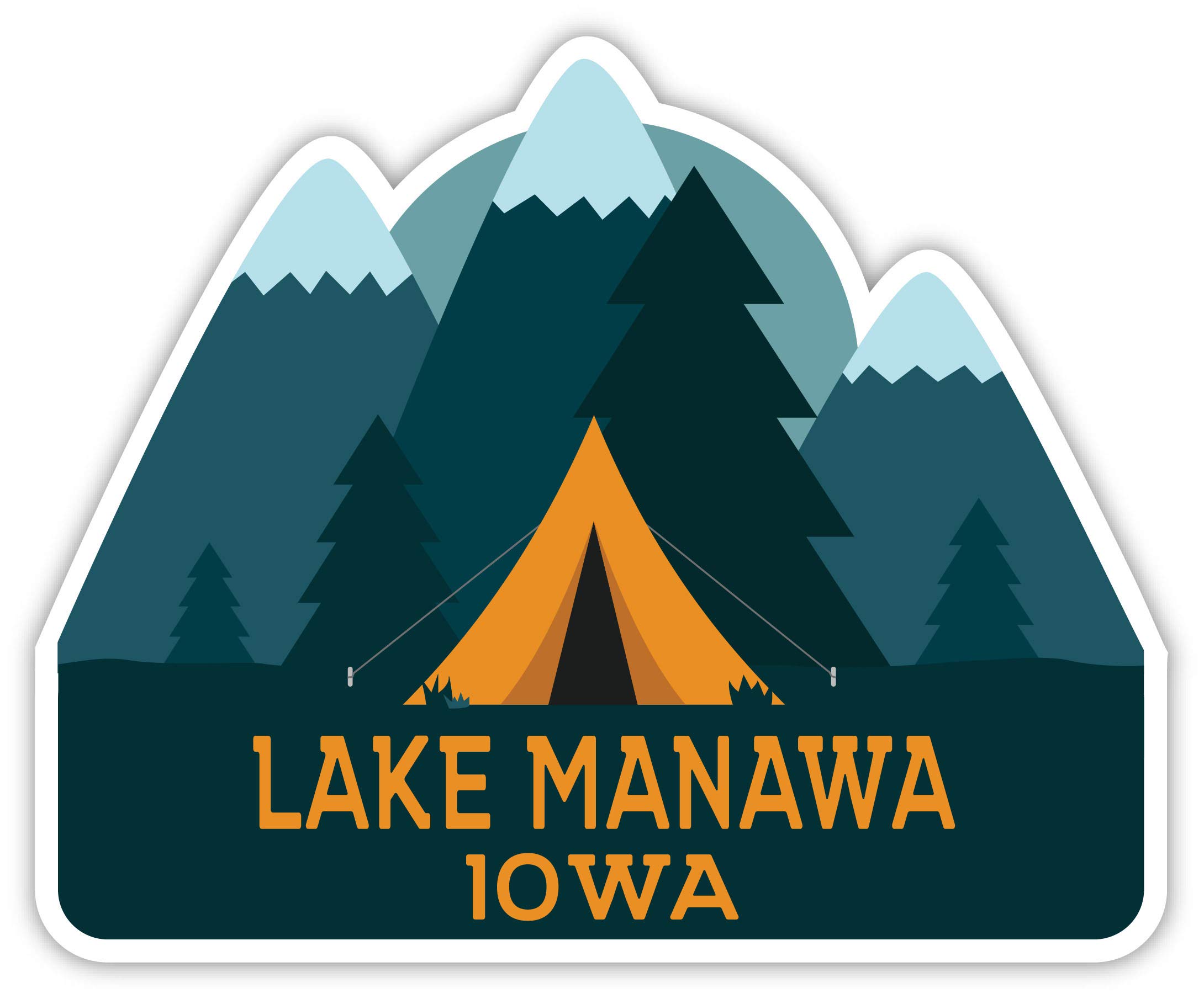 Lake Manawa Iowa Souvenir 4-Inch Fridge Magnet - Camping Tent Design Collectible for Travel Memories & Home Decoration (Perfect for Road Trips, Camping Gifts & Fridge Decor)