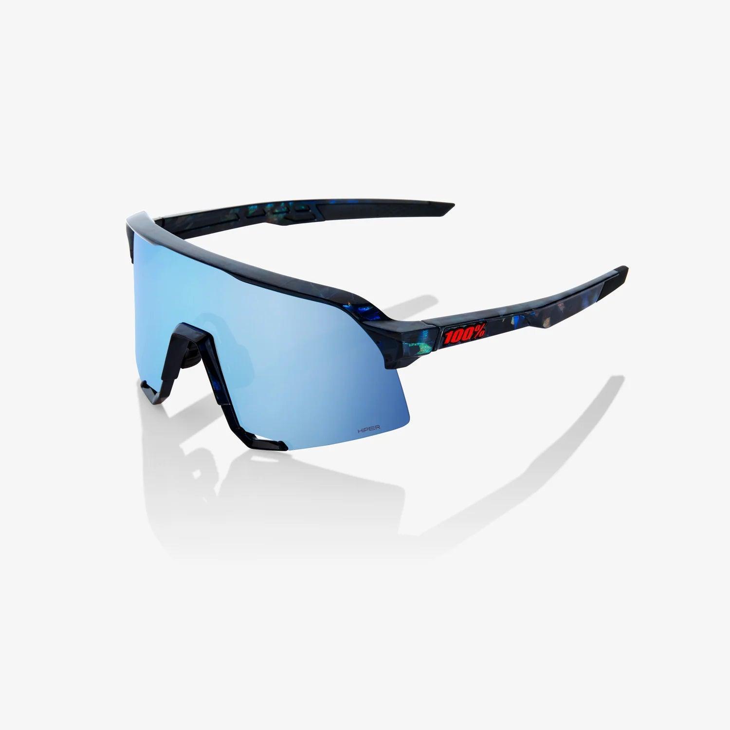 100% Polarized Sunglasses S3 - Black Holographic Frame with HiPER® Blue Multilayer Mirror Lens for Men & Women | UV Protection, Fashion Shades for Driving, Beach, Outdoor Sports & Summer Activities