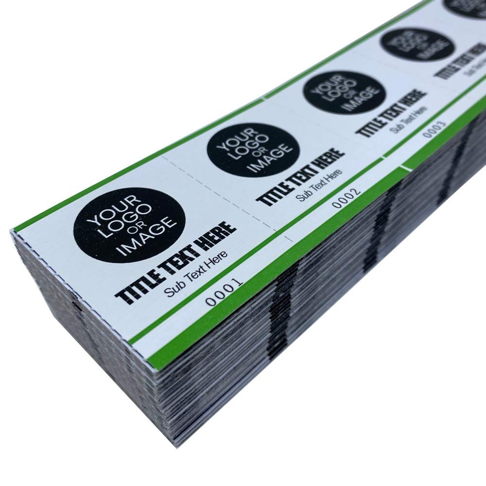 Custom Drink Tickets - Personalized Mini Beverage Tickets with Logo for Bars, Weddings & Events (Green, Pack of 4000) - Perfect for Drink Tokens, Admission Control & Party Favors