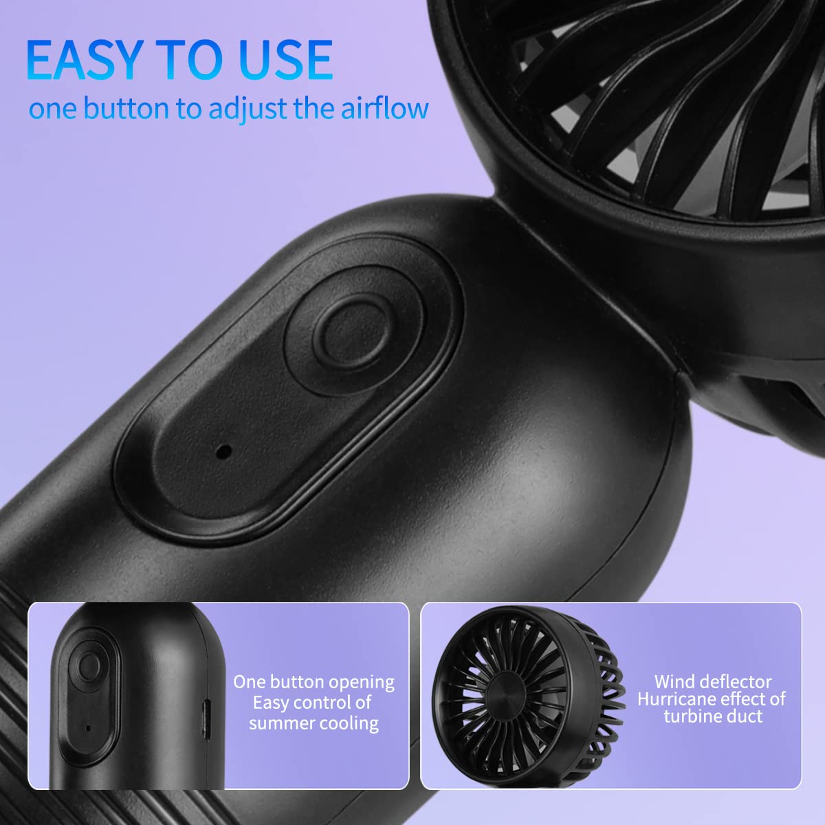 VanSmaGo 3 Pack Portable Mini Handheld Fan - USB Rechargeable Personal Cooling Fan with 3 Speed Settings, Compact Travel Fan for Office, Gym, Outdoor Activities (Black/White/Pink)