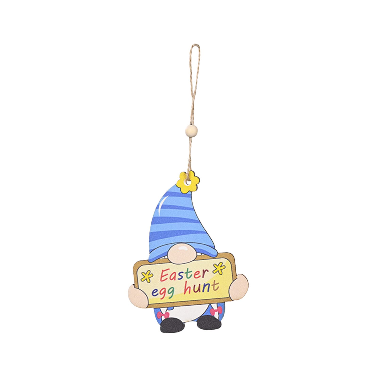 PUTEARDAT Large Shatterproof Christmas Ornaments - Bunny & Pug Wooden Pendant Decorations for Easter, Holiday Tree & Garden (Set of 6) - Perfect for Home Decor, Party Favors, and Outdoor Display