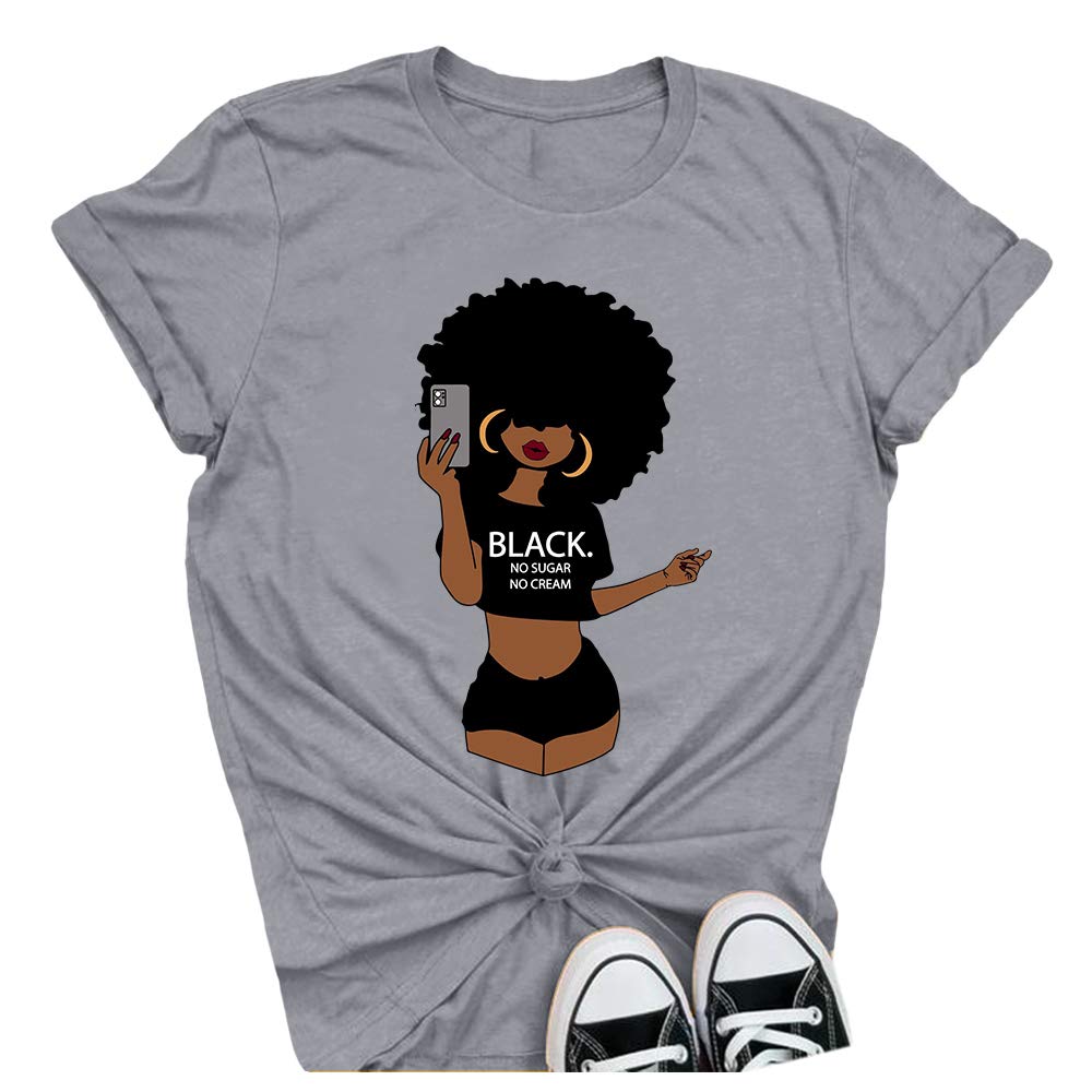 Qianxitang Women's Cute Graphic Print Cotton T-Shirt - Summer Casual Round Neck Short Sleeve Blouse for Outfits, Streetwear & Daily Wear