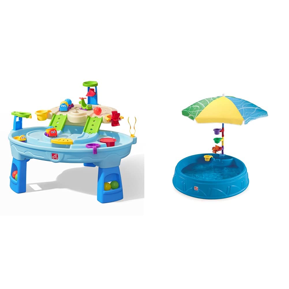 Step2 Ball Buddies Adventure Center Water Table - Outdoor Water Play Activity Table for Toddlers & Kids - Multicolor Plastic Splash Pool with Shade - Perfect for Backyard, Patio, and Summer Fun