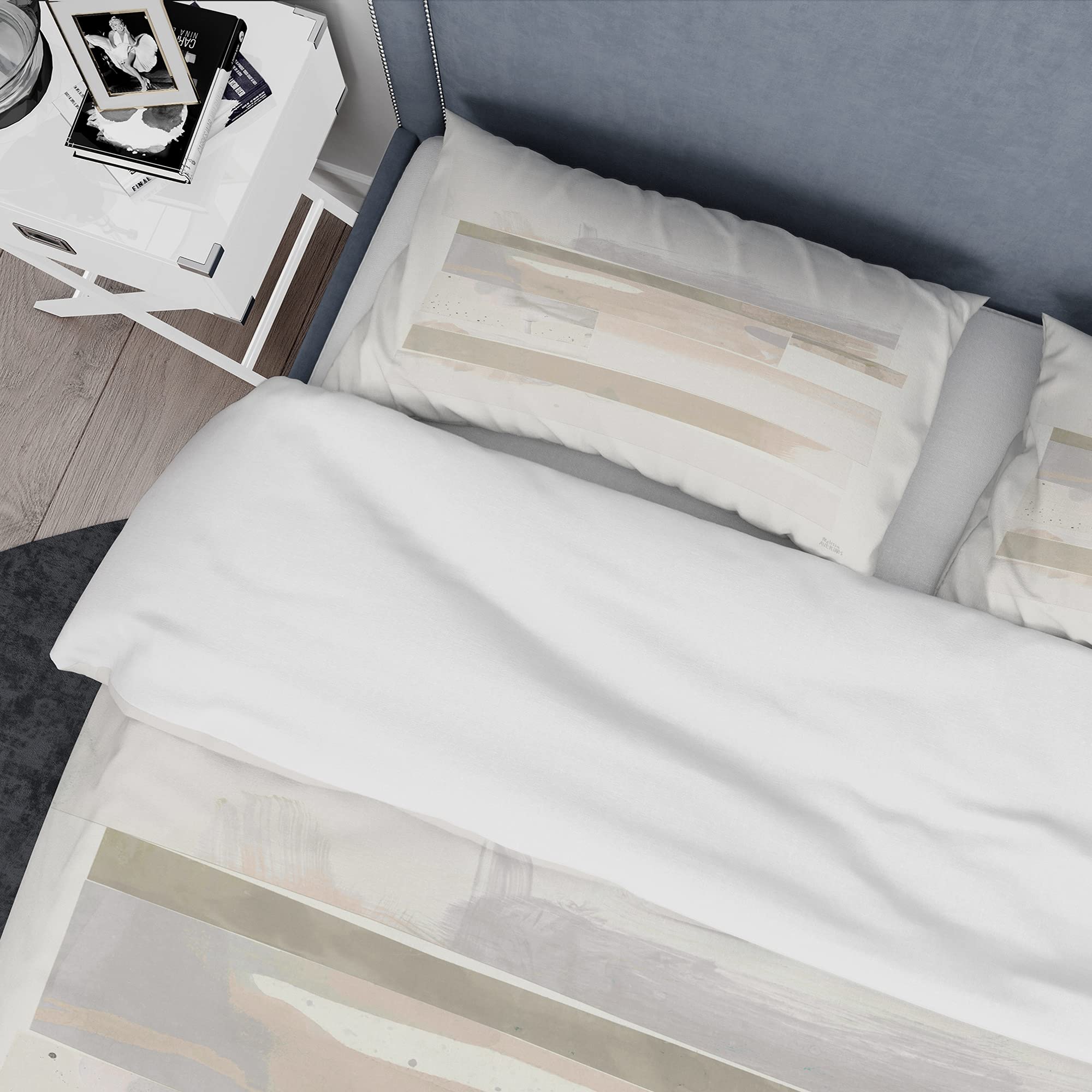Geometric Brown Duvet Cover Set King - Shabby Chic Bedding for All Seasons