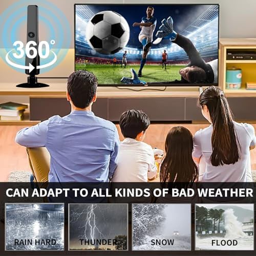 Wave Max TV Antenna 2025 - 500 Mile Range HDTV Antenna with Signal Booster for 4K Ultra HD & Smart TVs | Indoor Digital TV Reception for Home, RV, and Camping