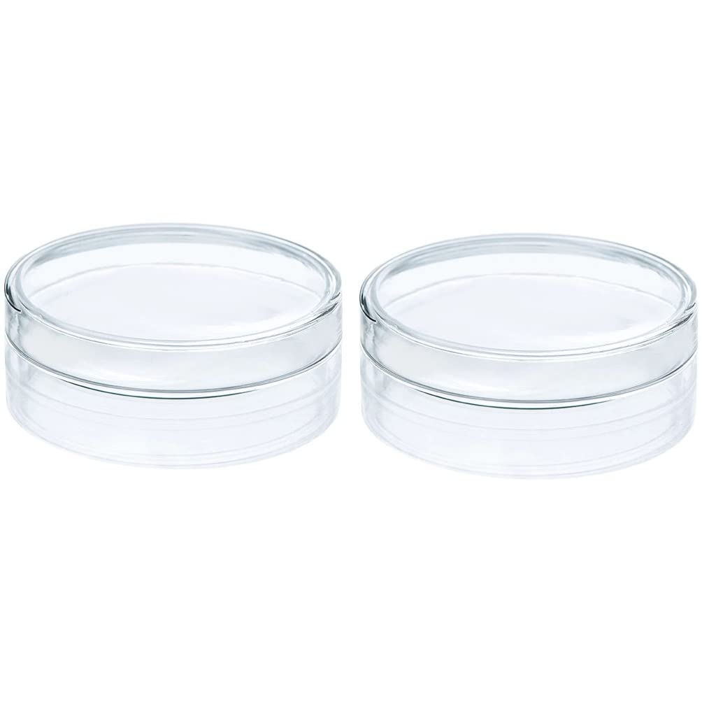 Yardwe 2-Piece Glass Petri Dishes Set with Lids - 120mm High Borosilicate Lab Culture Dishes for School Teaching, Science Experiments & Microbiology Research - Perfect for Classroom Labs, Biology Studies & Scientific Culturing