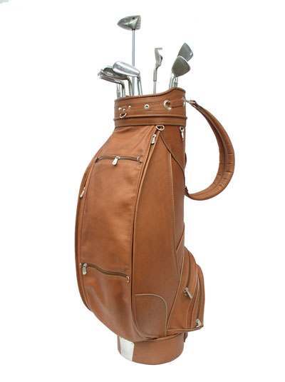Premium Piel Deluxe 9 Leather Golf Bag - Durable & Stylish Golf Stand Bag for Men & Women | Perfect for Golf Courses, Driving Range & Travel