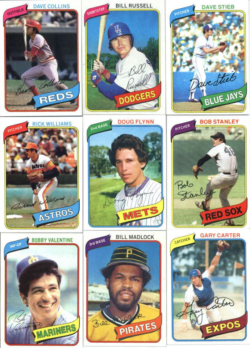 1980 Topps Baseball Card Lot - 100 Different Vintage MLB Cards Starter Collection for Trading, Investing & Display
