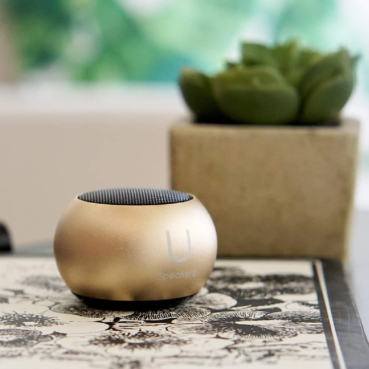 Mini Portable Wireless Bluetooth Speaker with Magnetic Base - Built-in Mic & Selfie Remote Control - Waterproof Travel Speaker for Outdoor, Home, Office - Pair 2 Speakers for Stereo Sound (Black)