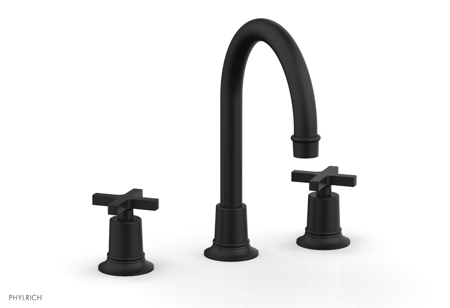 HEX MODERN Widespread Bathroom Faucet with Cross Handles - Brushed Nickel Finish - 8 Inch Centerset - 501 03 - Perfect for Modern Vanities and Powder Rooms