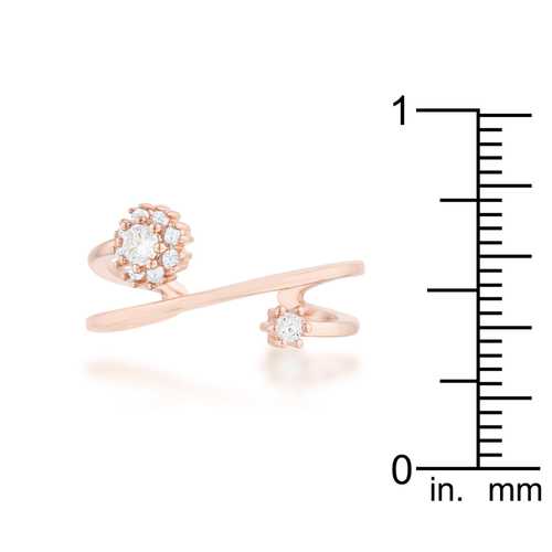 0.25ct CZ Rose Gold Abstract Wrap Ring for Women - Elegant Cubic Zirconia Jewelry for Daily Wear & Special Occasions