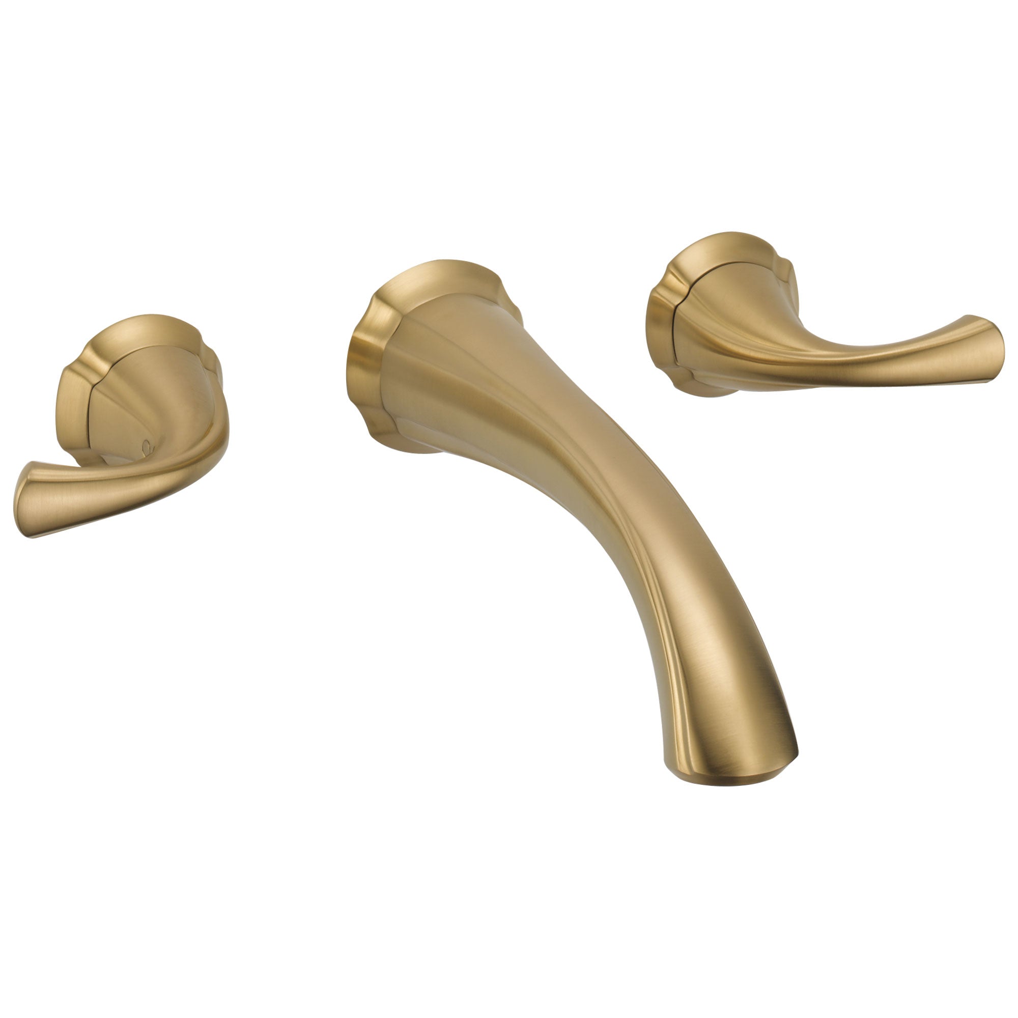 Delta Addison Collection Champagne Bronze Contemporary Two-Handle Wall-Mount Bathroom Sink Faucet with Rough-In Valve D2088V - Perfect for Modern Bathroom and Lavatory Upgrades