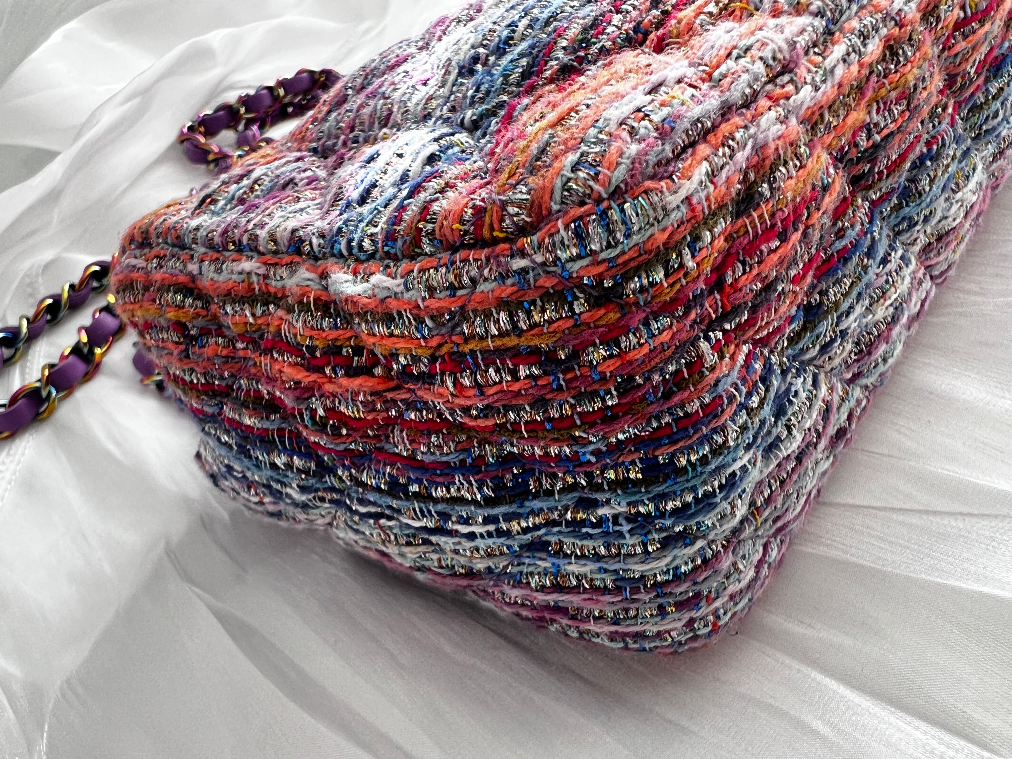 Chanel Rainbow Tweed Iridescent Mini Rectangle Flap Bag - Luxury Designer Handbag for Women, Perfect for Parties, Weddings & Special Occasions