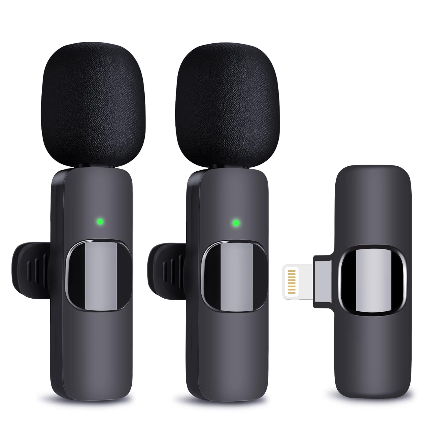 Professional 2-Pack Wireless Lavalier Microphone for iPhone - Dual Clip-On Mic for Video Recording, Live Streaming, YouTube, TikTok, Vlogging & Presentations | Perfect for Content Creators, Podcasters & Public Speakers