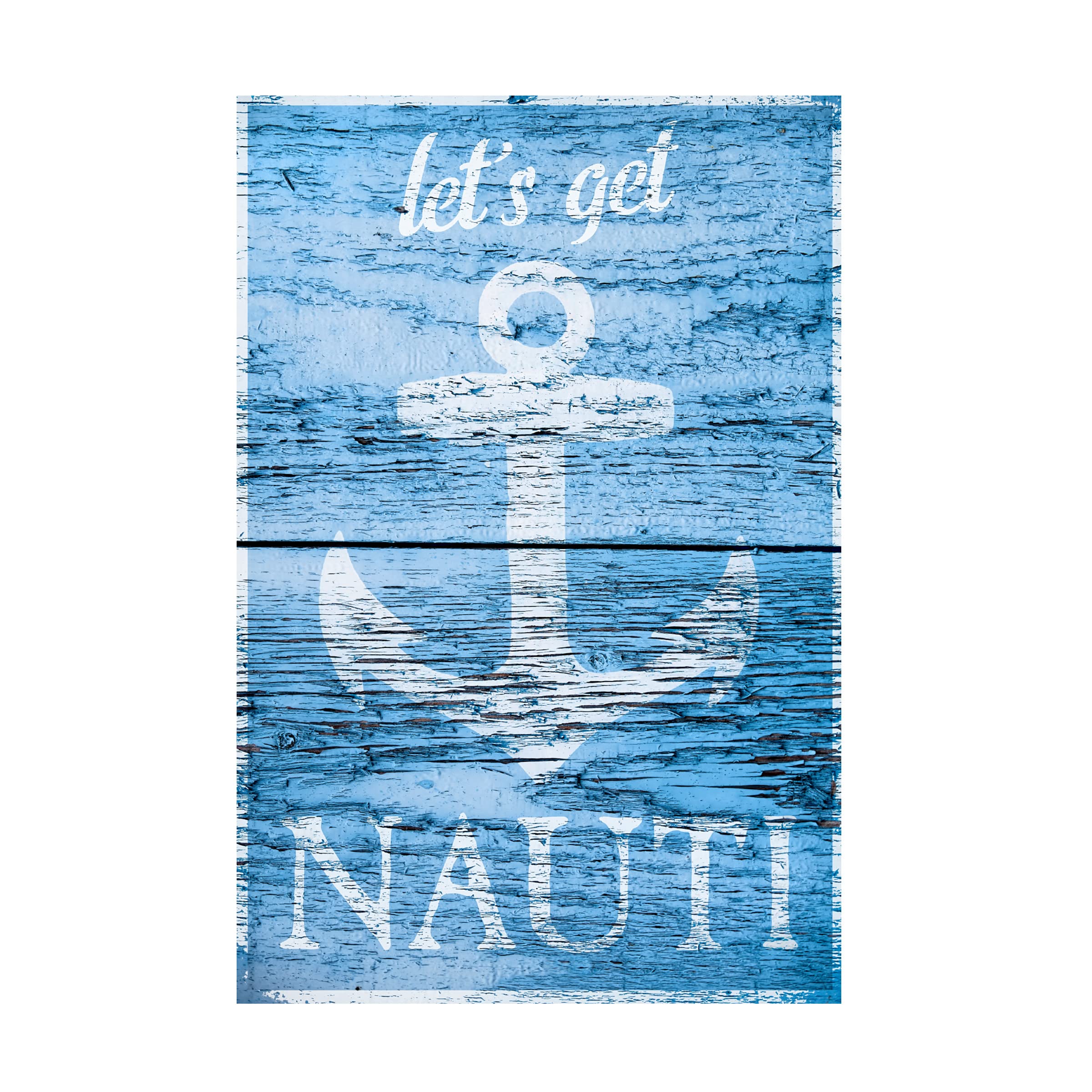 Trademark Fine Art 'Let's Get Nauti' Canvas Wall Art by Cora Niele - Nautical Decor for Beach House, Living Room & Office