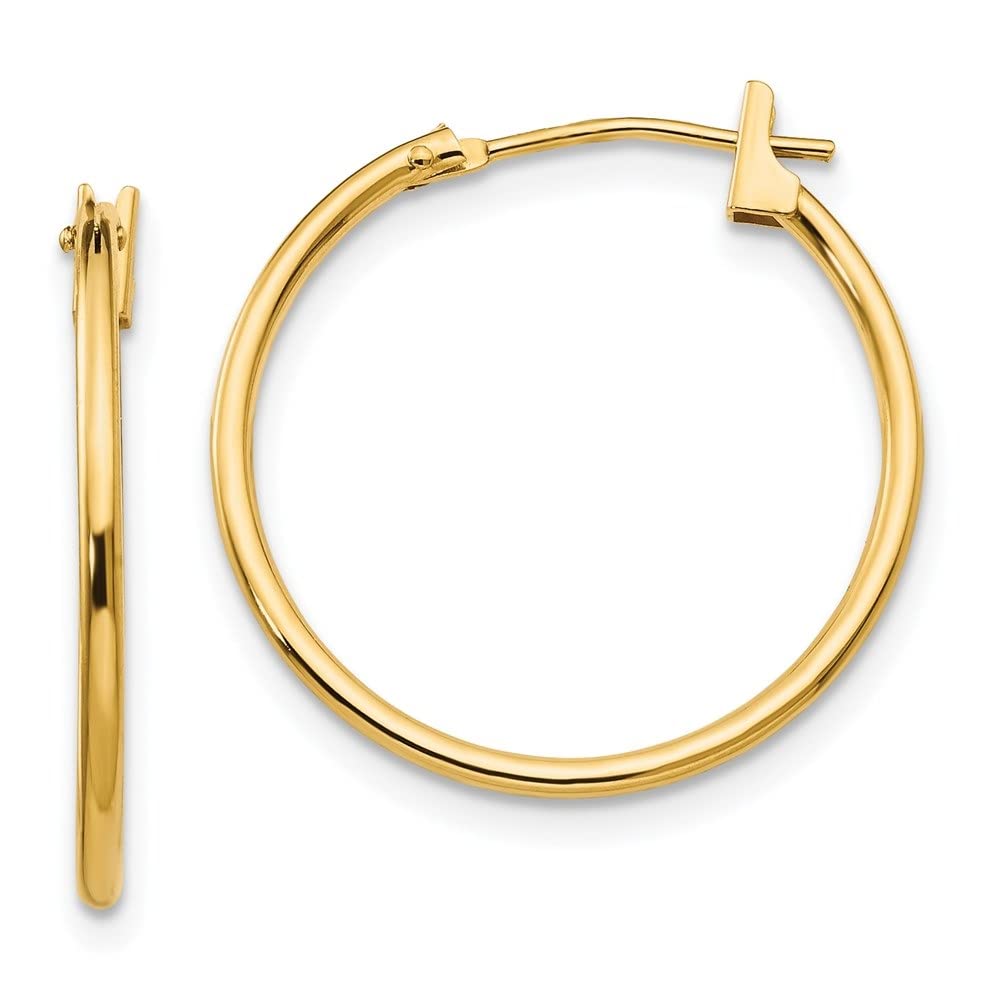 14K Yellow Gold 1mm Hoop Earrings for Women - Dainty & Elegant Fine Jewelry by Diamond2Deal | Perfect for Everyday Wear, Gifts & Special Occasions