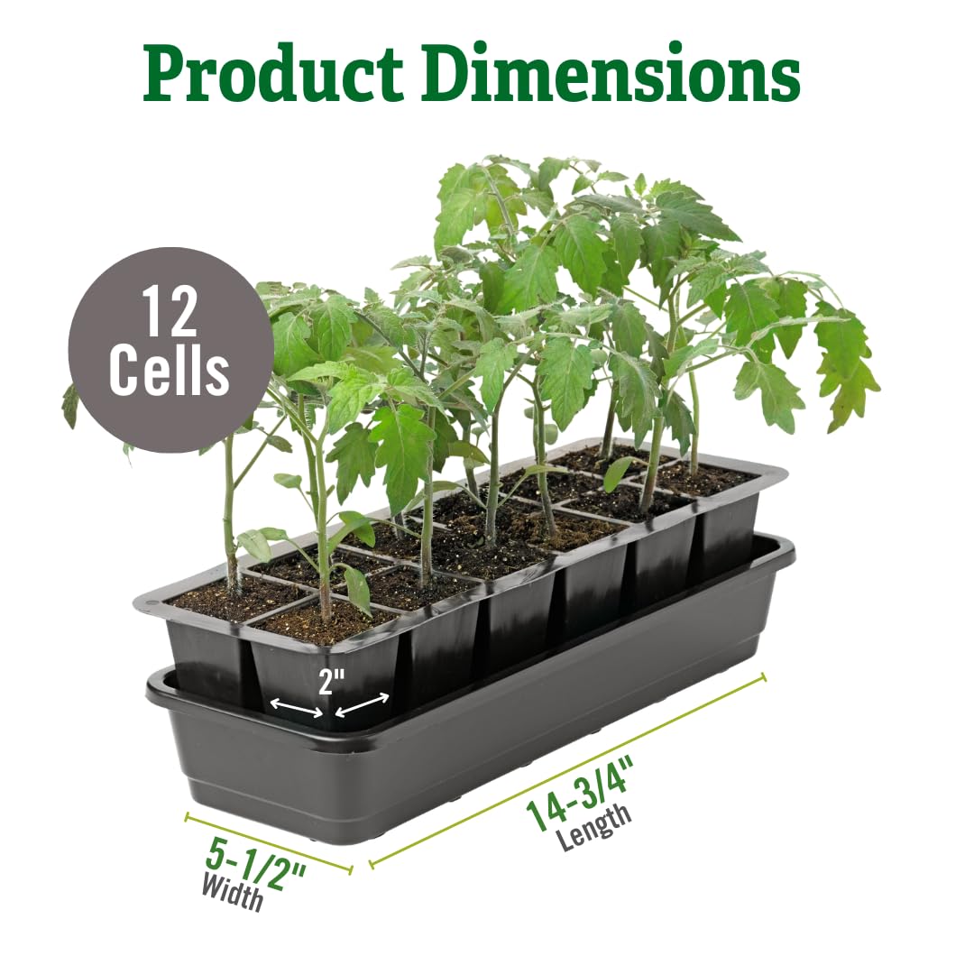 Gardener's Supply Company GrowEase Self-Watering Seed Starting Kit - 12-Cell Seedling Tray with Capillary Mat, Water Reservoir & Clear Germination Dome | Indoor Greenhouse Gardening Supplies for Herbs, Vegetables & Flowers | Perfect for Home Gardeners & Beginners