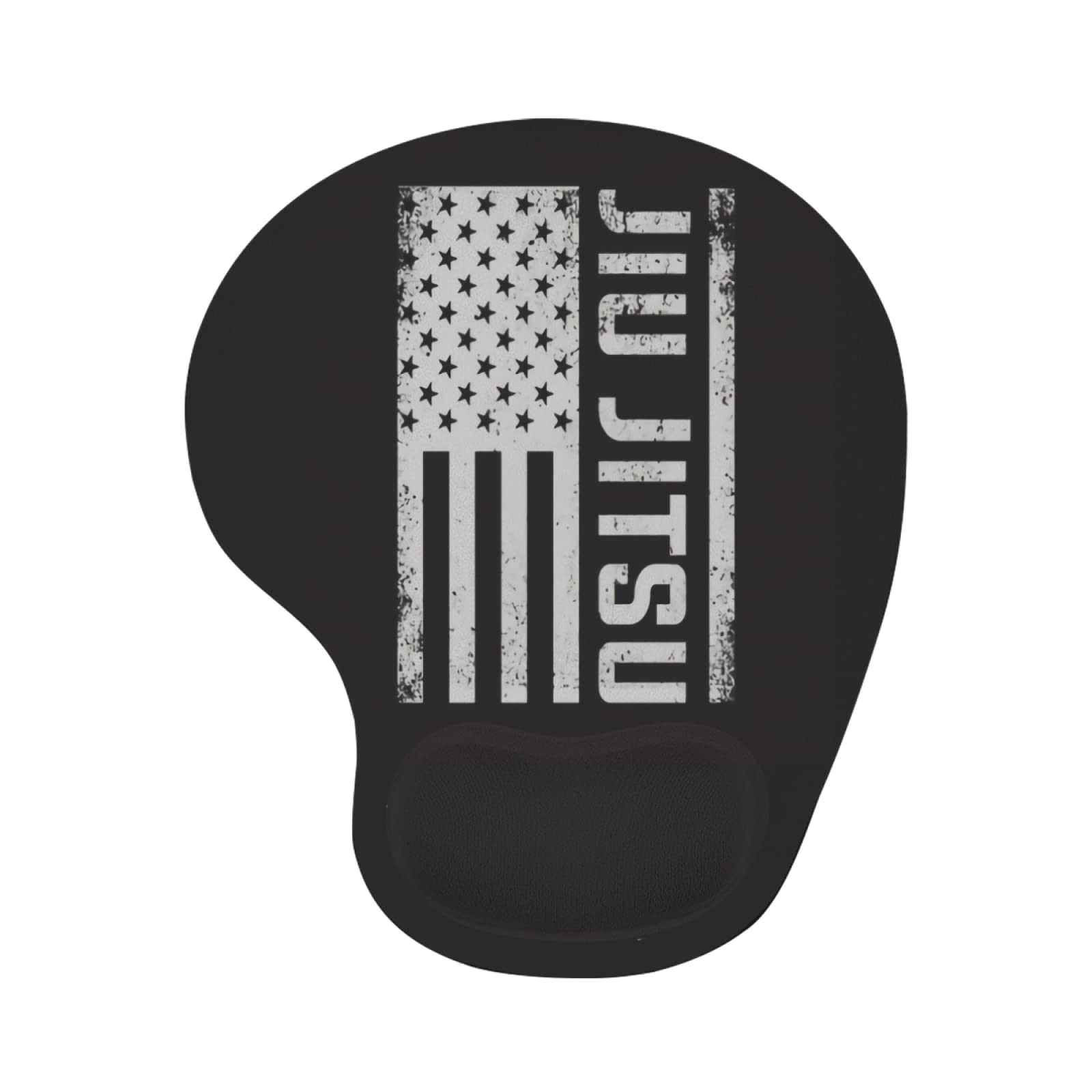 Brazilian Jiu Jitsu American Flag Mouse Pad with Wrist Support - Non-Slip Base for Office, Gaming & Study - Ergonomic Keyboard Mouse Pad for Wrist Pain Relief - Perfect for BJJ Fans, Work, Writing & Computer Use