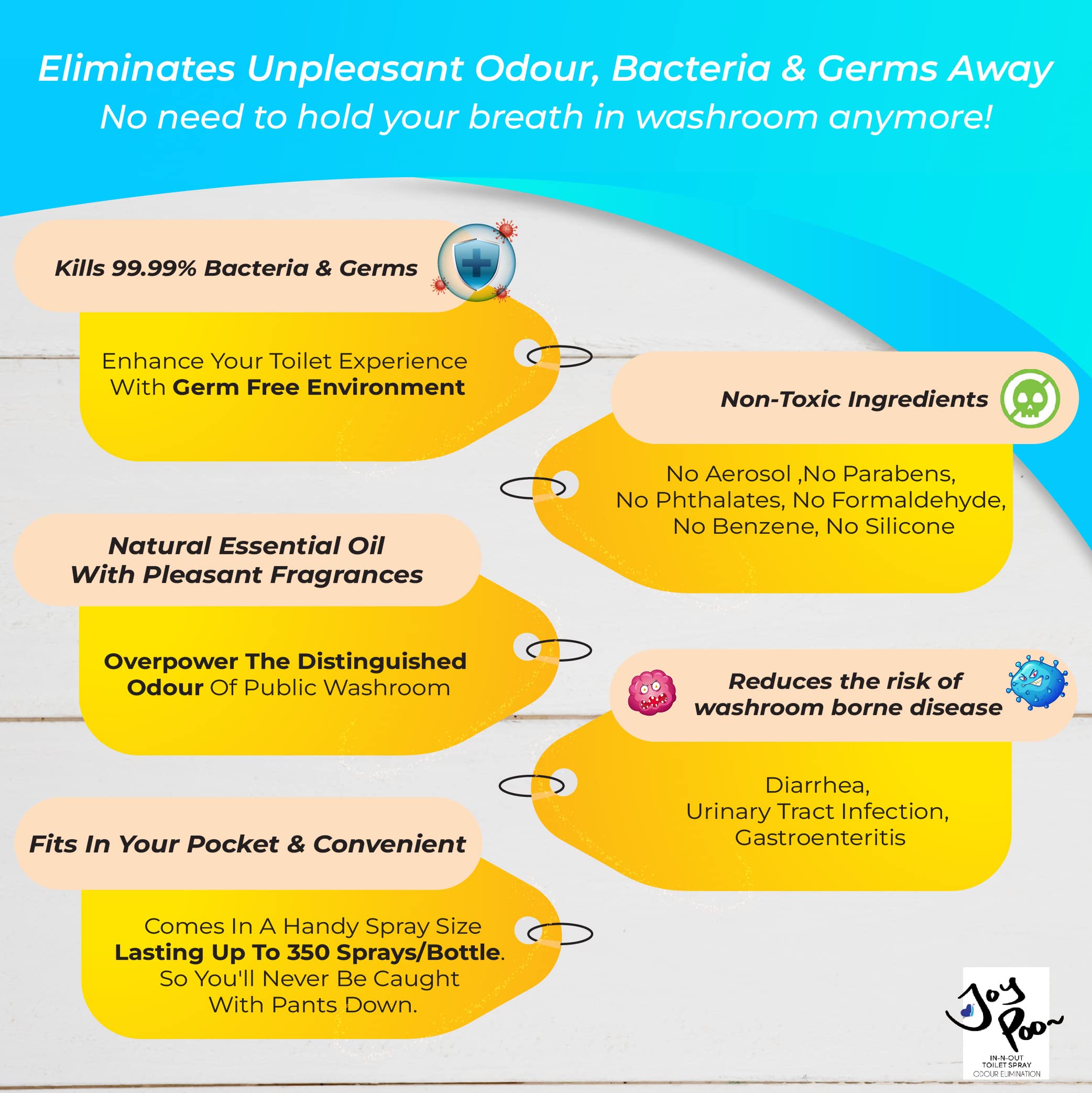 JoyPoo Natural Essential Oil Odor Eliminator Spray Set - 4X Lemongrass, 3X Oceanic Romance, 3X Lovely Buddy (2oz/Bottle, 350 Sprays Each) - Freshen Home, Car, Gym & Pet Areas - Non-Toxic Air Freshener for Daily Use