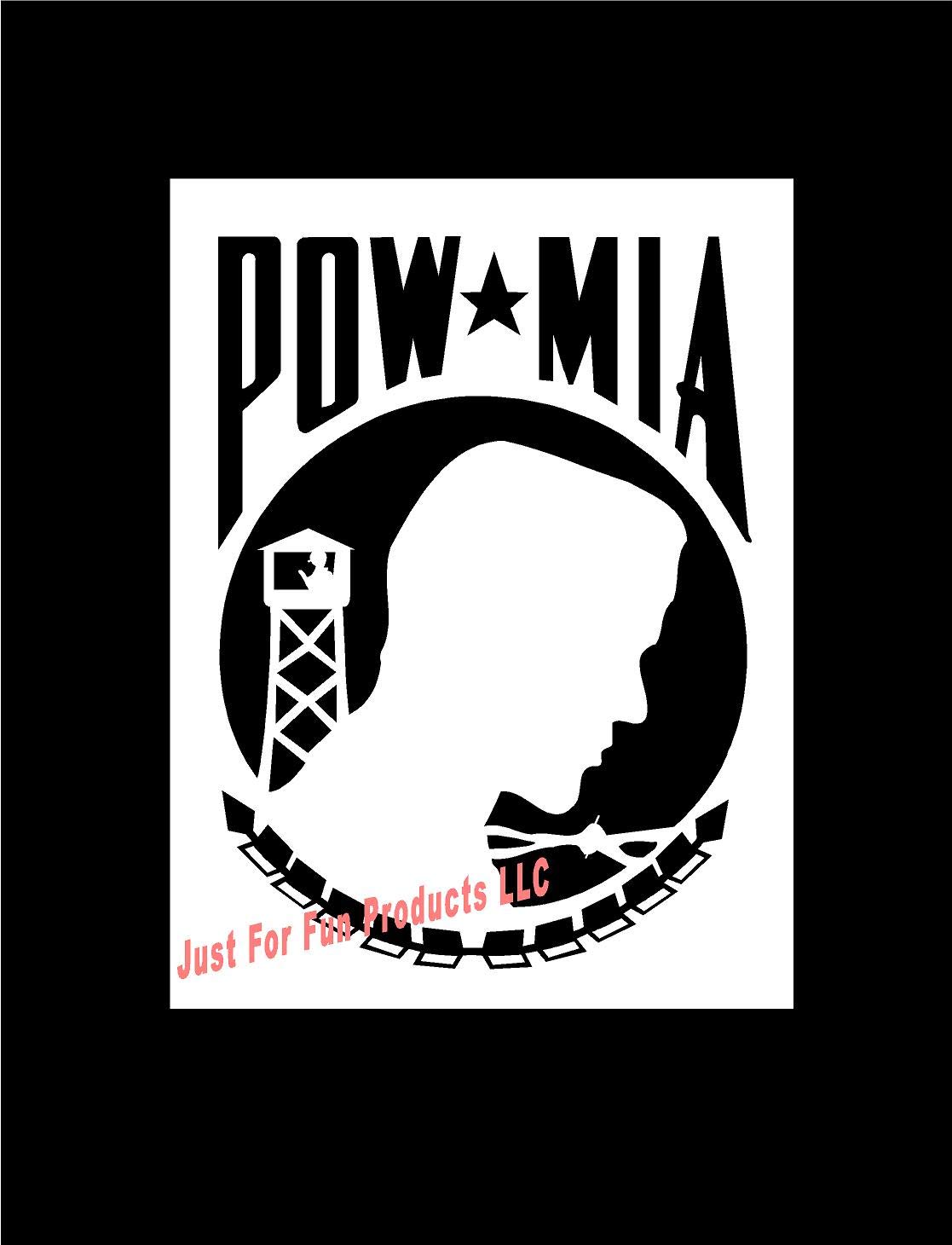 5.5 x 4.25 Inch POW MIA Military Never Forgotten Vinyl Die Cut Decal - Patriotic Bumper Sticker for Cars, Trucks, Windows, Laptops - Perfect for Veterans Day, Memorial Day & Military Support