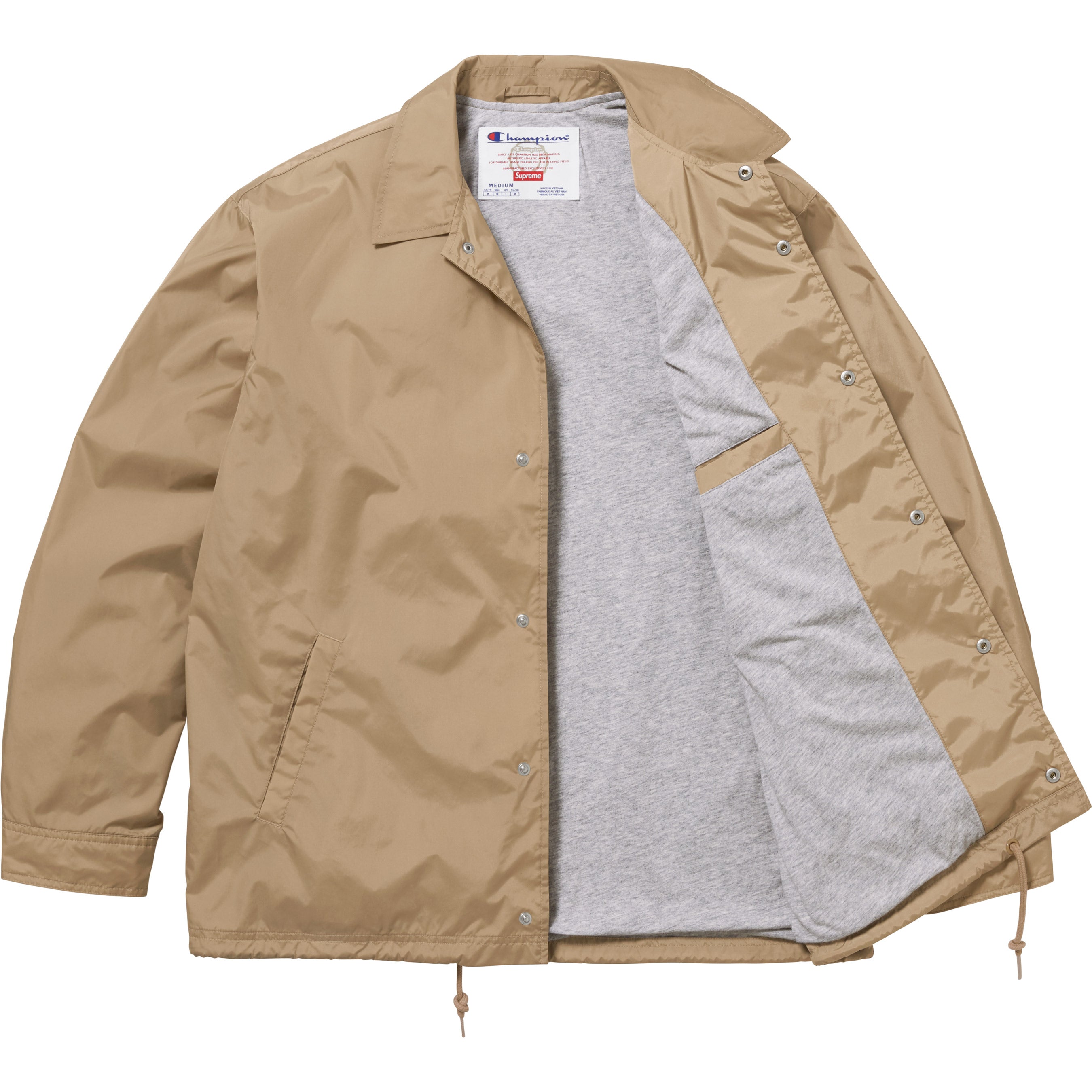 SUPREME 24SS X CHAMPION® COACHES JACKET - Men's Lightweight Windbreaker Track Jacket for Running, Training & Streetwear Fashion