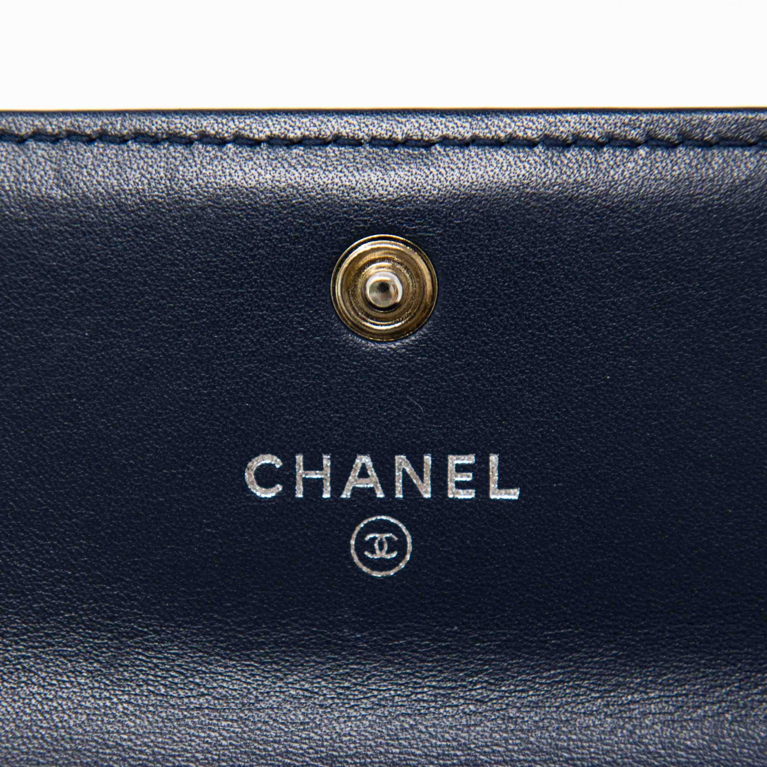 Chanel Blue Lambskin Compact Boy Wallet - Luxury Leather Wallet for Women - Perfect for Everyday Use & Special Occasions