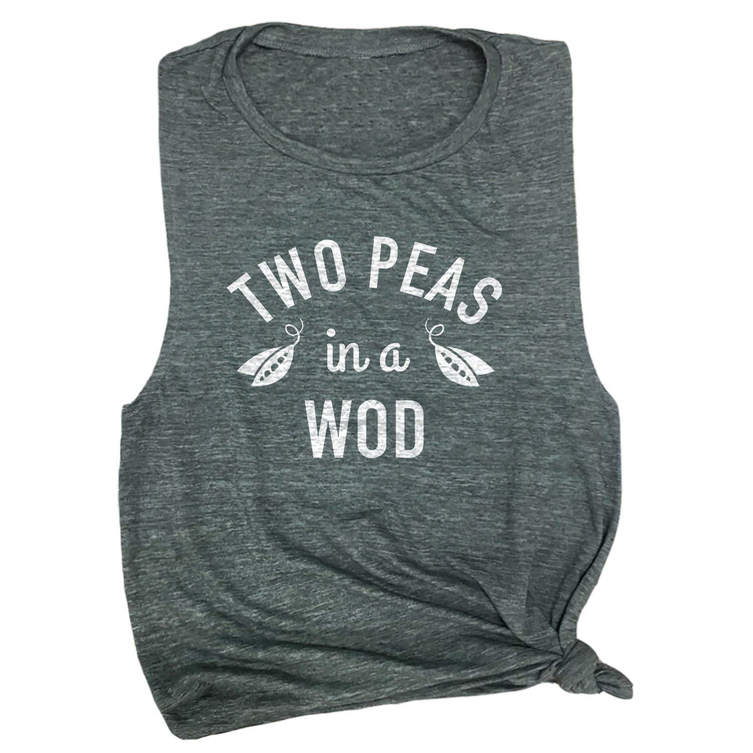 Two Peas in a WOD CrossFit Workout Top - Women's Muscle Tee for Cross Training & Gym Fitness | Perfect for HIIT, Weightlifting & Functional Fitness