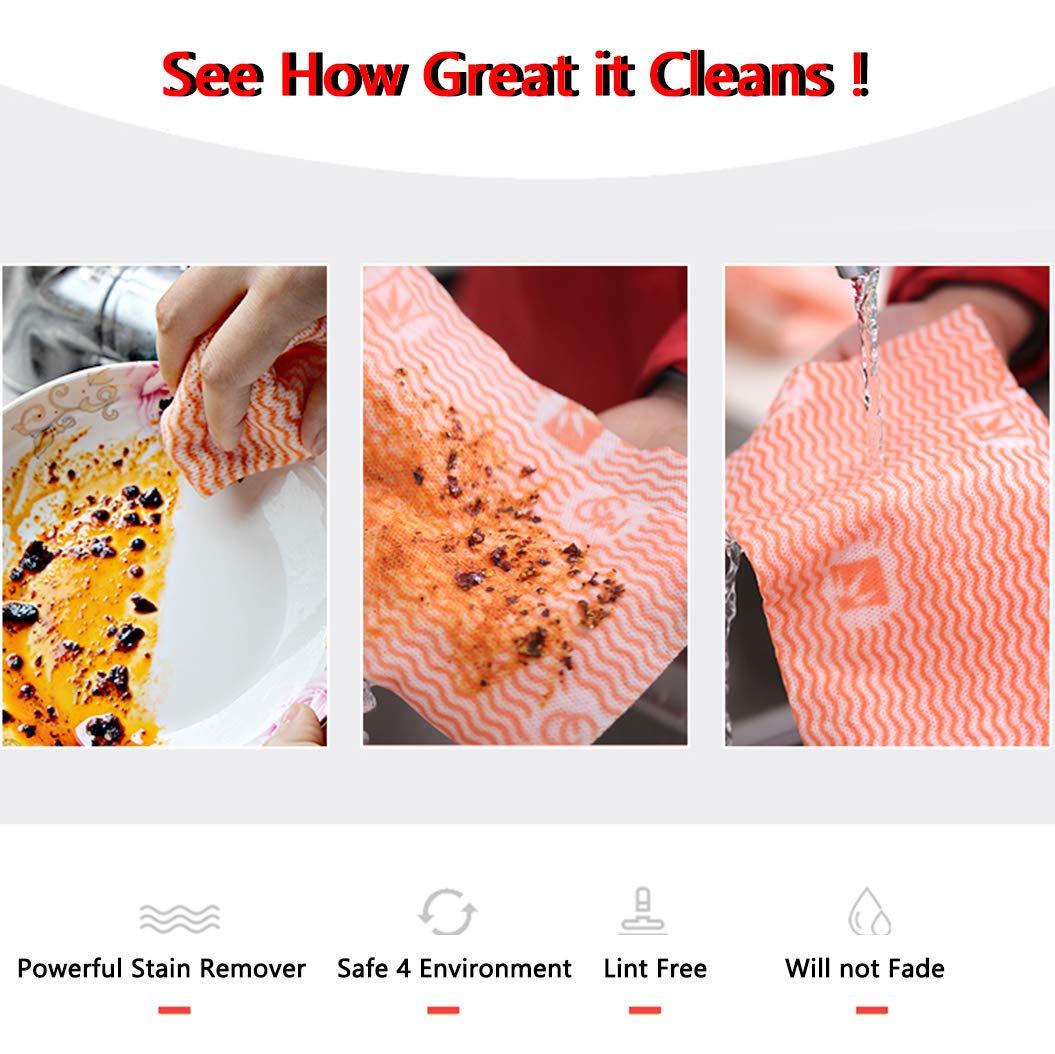 Eco-Friendly Reusable Paper Towels - 180 Count (3 Rolls) | Absorbent Cleaning Rags, Kitchen Towels & Dishcloths for Drying Dishes | Washable Handiwipes for Kitchen, Bathroom & Household Cleaning