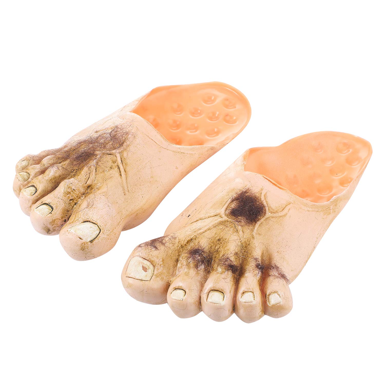SATINIOR Giant Hairy Feet Slippers - 10 Inch Bare Feet Halloween Cosplay Costume Accessories for Adults, Masquerade Party Props - Perfect for Halloween, Cosplay, Themed Parties & Funny Gifts