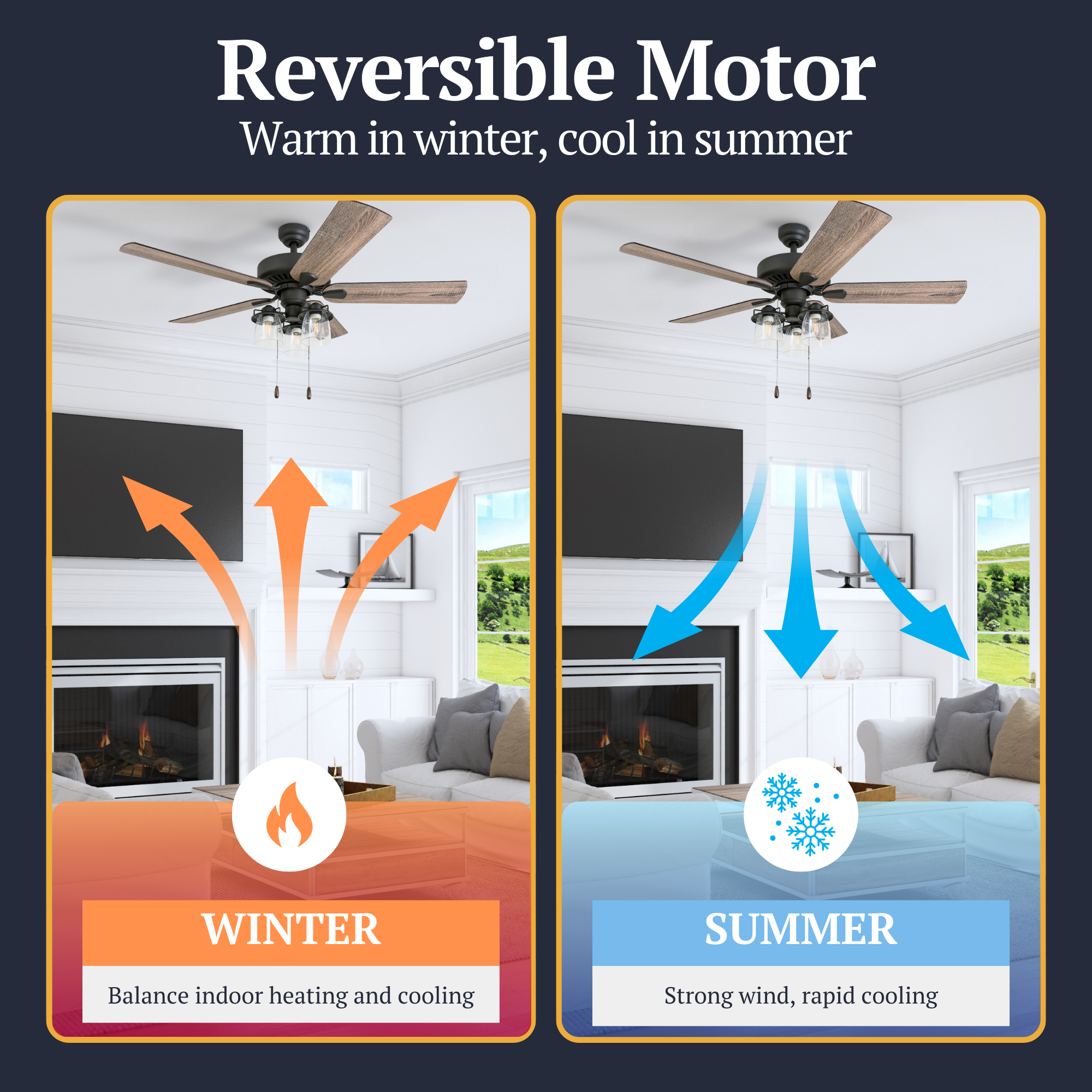 52 Inch Briarcrest Bronze Ceiling Fan with Pull Chain - Perfect for Living Room, Bedroom, and Outdoor Patio Cooling