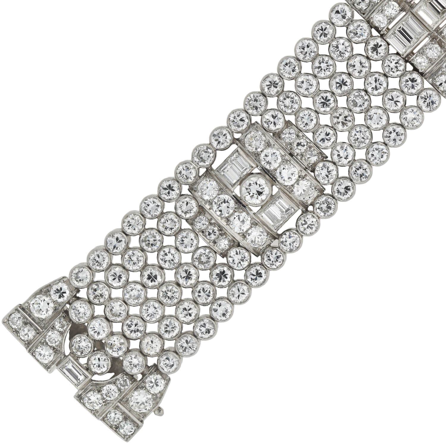 Vintage Platinum Diamond Tennis Bracelet - 32ctw Total Weight, Elegant & Timeless Jewelry for Women, Perfect for Weddings, Anniversaries & Special Occasions