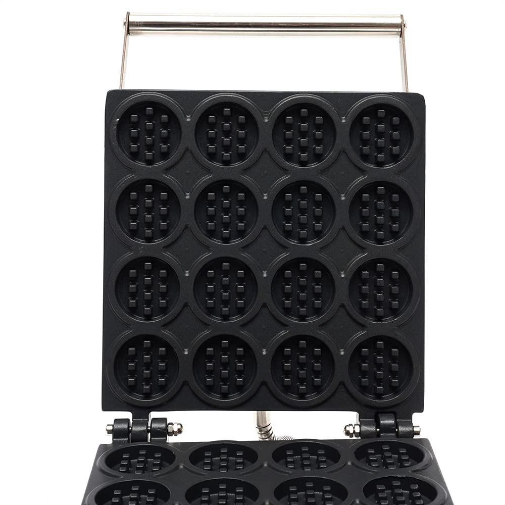 2 Inch Mini Waffle Maker - 16Pcs Round Non-Stick Waffles - Commercial Stainless Steel Waffle Iron for Restaurants, Bakeries & Home Breakfast - Perfect for Kids Snacks, Party Desserts and Brunch Buffets