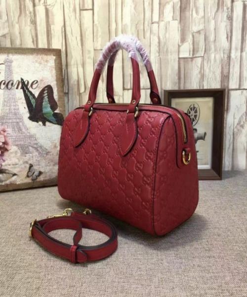Gucci Signature Small Top Handle Bag for Women - Luxury Red Leather Crossbody Purse for Work, Party & Evening Out