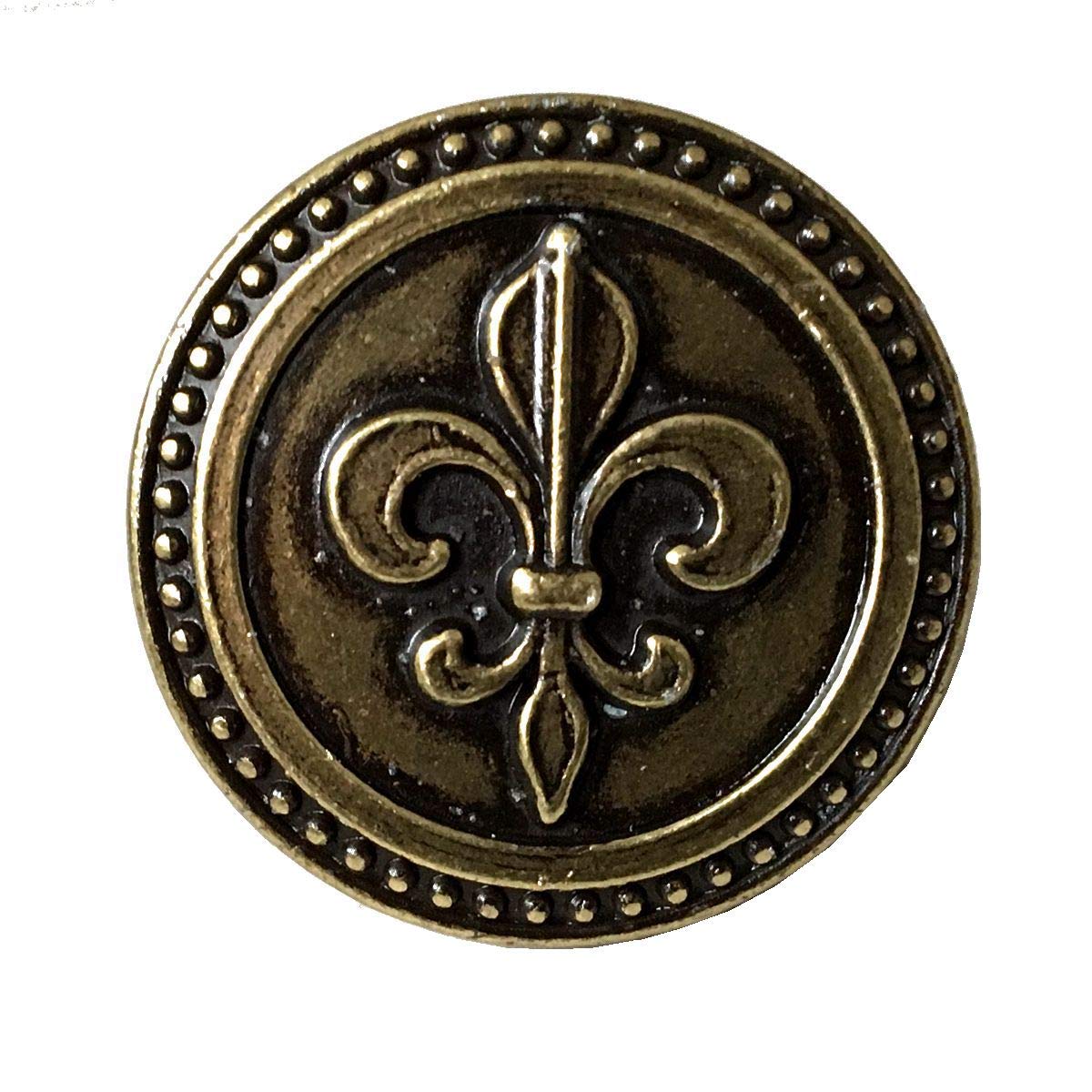 Vintage Antique Bronze Fleur De Lis Cabinet Knob - Small 1.1