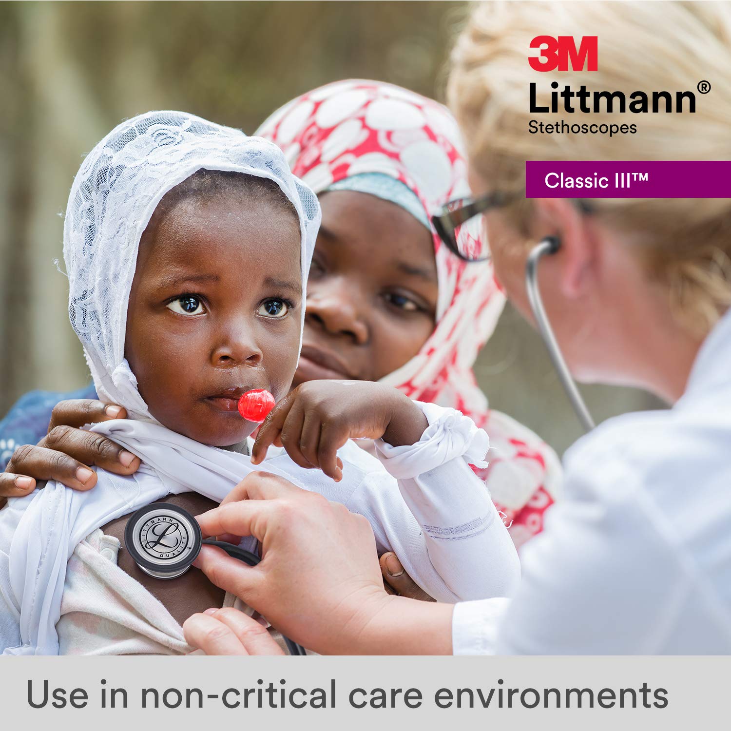 3M Littmann Classic III Monitoring Stethoscope - Smoke Chestpiece, Lime Green Tube, Blue Stem & Smoke Headset (27 Inch, Model 5875) | Ideal for Nurses, Doctors & Medical Professionals for Accurate Patient Diagnosis & Heart/Lung Sound Monitoring
