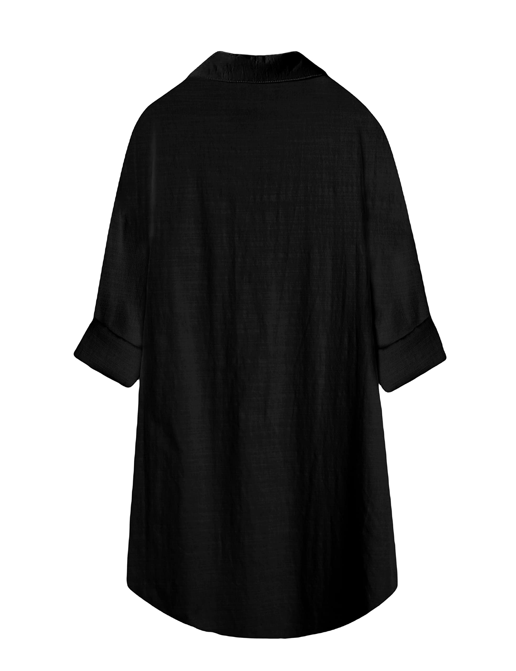 Bianstore Women's Oversized Linen Shirt - Long Sleeve Button Up Blouse with High Low Hem for Casual & Office Wear | Summer Beach Cover Up & Boho Style Outfit