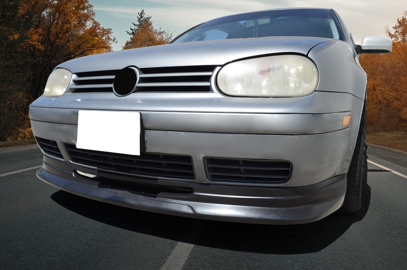 IKON MOTORSPORTS Front Bumper Lip Spoiler - Black PU Splitter Valance for 1999-2004 Volkswagen Golf MK4 (P1 Style) | Enhanced Protection & Aggressive Styling | Perfect for Car Enthusiasts & Street Racing Upgrades